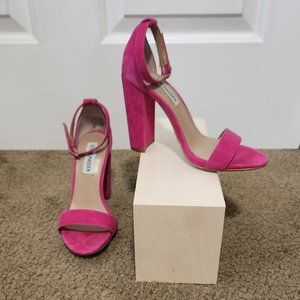 Steve Madden Women's Hot Pink Carrson Size 6M Block High Heels Open Toe Strap